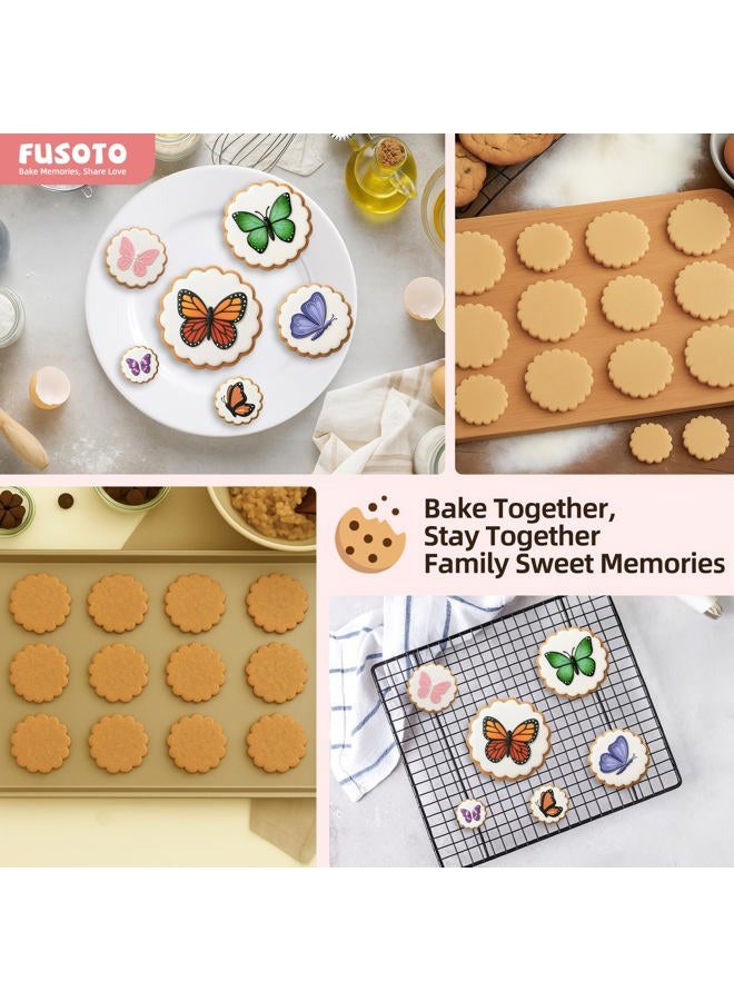 FUSOTO Round Cookie Cutter Set - 6 Piece Circle Shaped Geometric Circle Cookie Cutter for Kitchen Baking, Stainless Steel, (1.5", 2", 2.5", 3", 3.5", 4"), Round - Image 4