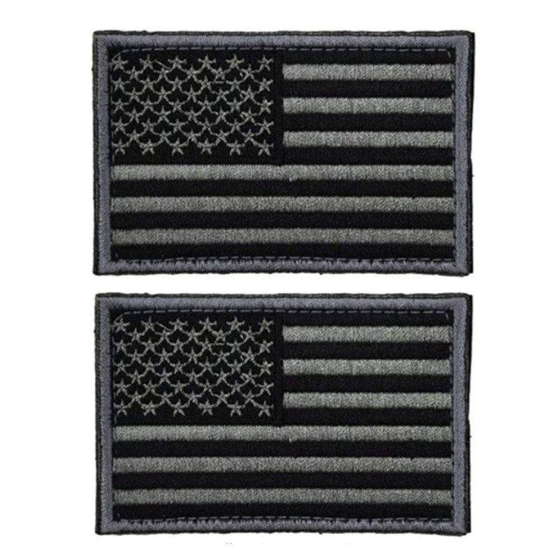 Prohouse 2 Pieces Tactical USA Flag Patch Black  Gray American Flag US United States of America Military Uniform Emblem Patches 2 Packs