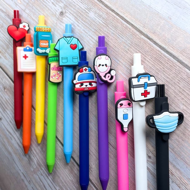 YJ PREMIUMS 10-Pack of Cute Nursing Pens with Heart, Syringe Designs in Black Ink - Versatile Writing Instruments for Nurses, Medical Assistants, Students - Image 4