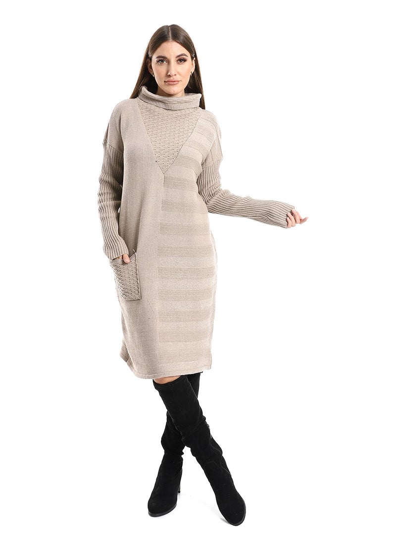 Caesar - Women Long Wool Pullover With High Neck - Image 1