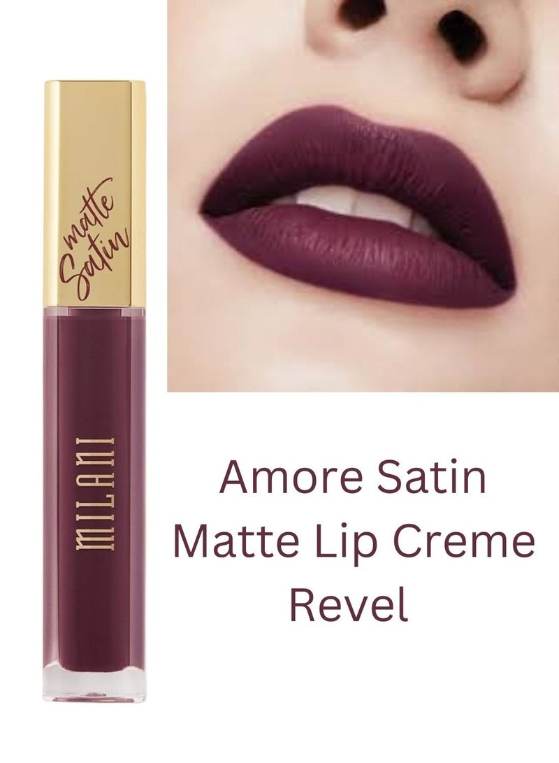 Milani Amore Satin Matte Lip Crème - Shade 06 Revel Berry Purple | Long-Lasting, Lightweight, Velvet-Matte Finish | Hydrating, Full-Coverage Liquid Lipstick - Image 2