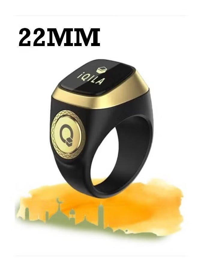 Smart Dhikr Ring, with Bluetooth Connectivity Exclusive IQIBLA App, Vibration Reminder, Tasbeeh Counter and 5 Daily Prayer Reminders, Specially Customized for Arab Middle East Countries  - Image 1