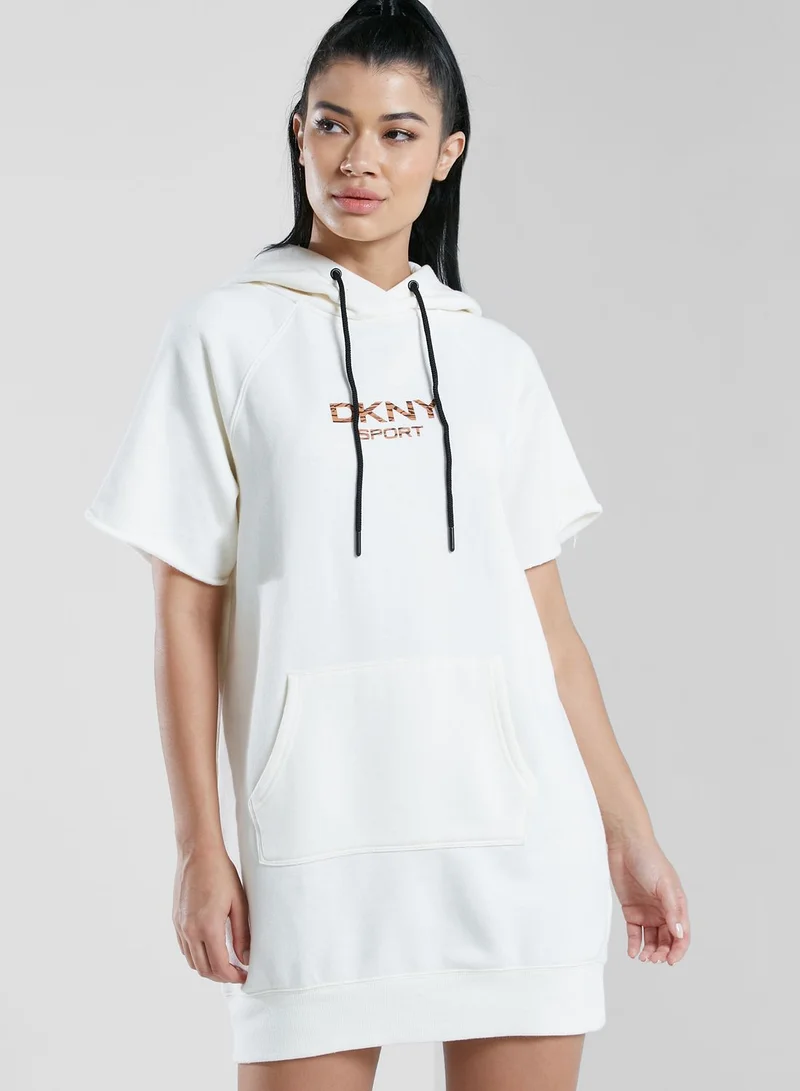 DKNY Logo Hoodie Dress for Women | Best Price Oman