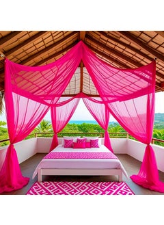 1iAM 1iAM Hot Pink Decoration Net 1pc Transparent 10x15m 328x5ft Large Reusable Soft Wrinkle Free Nylon Made Backdrop Net for Home Office Party Decor Suitable for Birthdays Anniversary 
