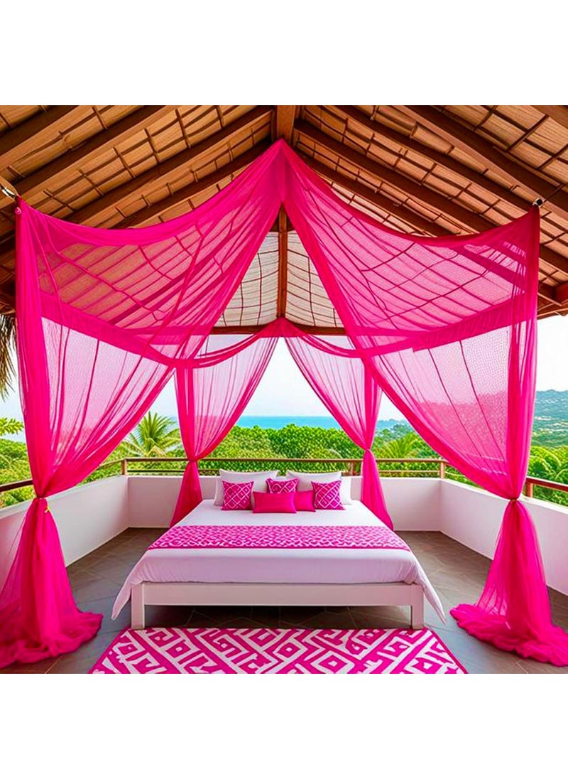 1iAM - 1iAM Hot Pink Decoration Net 1pc Transparent 10x15m 328x5ft Large Reusable Soft Wrinkle Free Nylon Made Backdrop Net for Home Office Party Decor Suitable for Birthdays Anniversary - Image 1