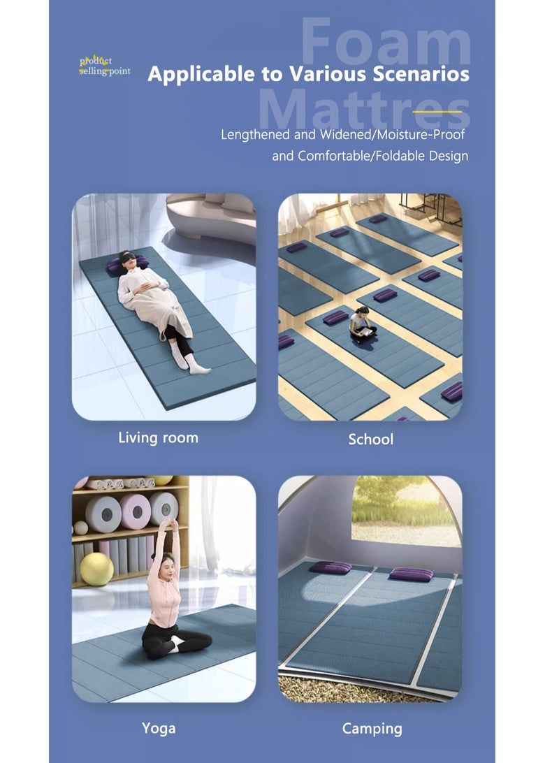 والالا مرتبة إسفنجية سميكة قابلة للطي، مرتبة فردية مقاومة للماء بكثافة عالية، مرتبة إسفنجية محمولة، سجادة نوم أرضية، سرير محمول، سجادة ضيوف علوية، وسادة نوم، قيلولة أرضية مع وسادة، حقيبة تخزين - Image 5