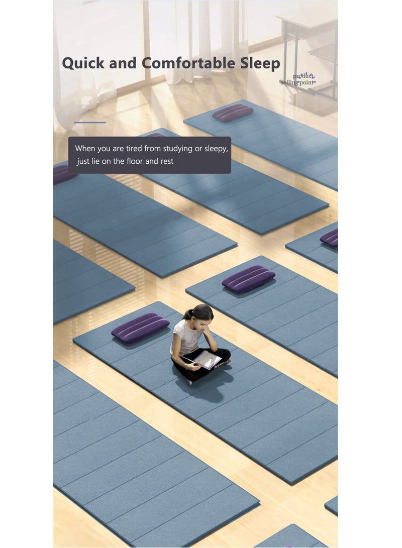 والالا مرتبة إسفنجية سميكة قابلة للطي، مرتبة فردية مقاومة للماء بكثافة عالية، مرتبة إسفنجية محمولة، سجادة نوم أرضية، سرير محمول، سجادة ضيوف علوية، وسادة نوم، قيلولة أرضية مع وسادة، حقيبة تخزين - Image 4