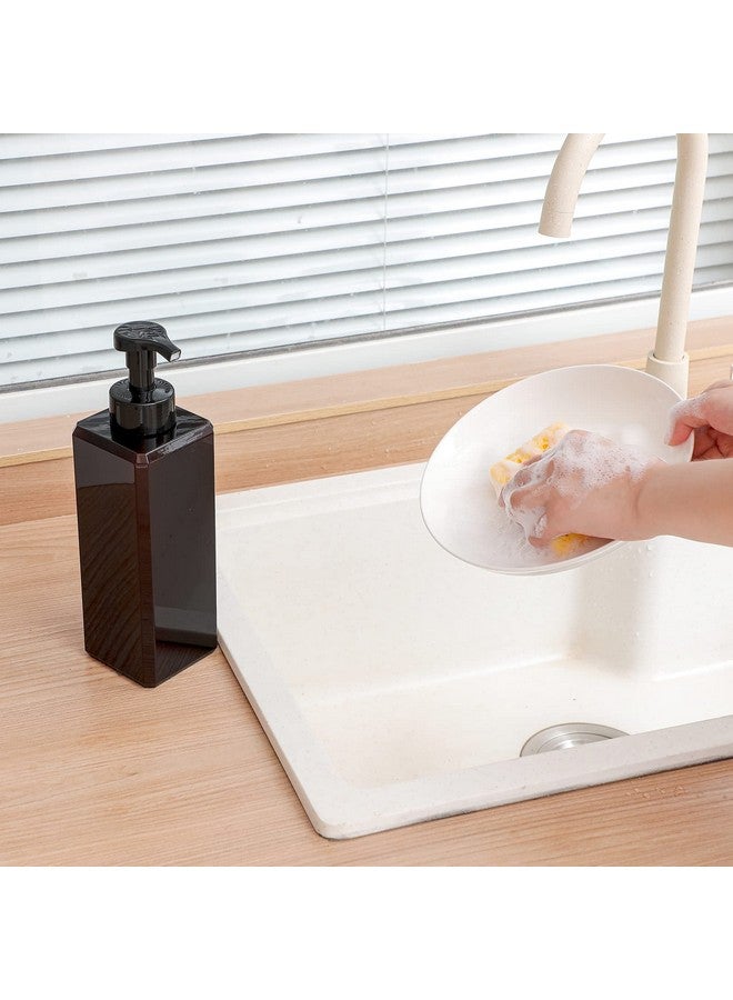UUJOLY Foaming Soap Dispenser 1L (33.8Oz) Refillable Plastic Pump Bottle For Liquid Soap, Shampoo, Body Wash (2 Pcs) (Amber) - Image 3