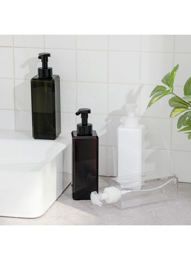UUJOLY Foaming Soap Dispenser 1L (33.8Oz) Refillable Plastic Pump Bottle For Liquid Soap, Shampoo, Body Wash (2 Pcs) (Amber) - Image 4