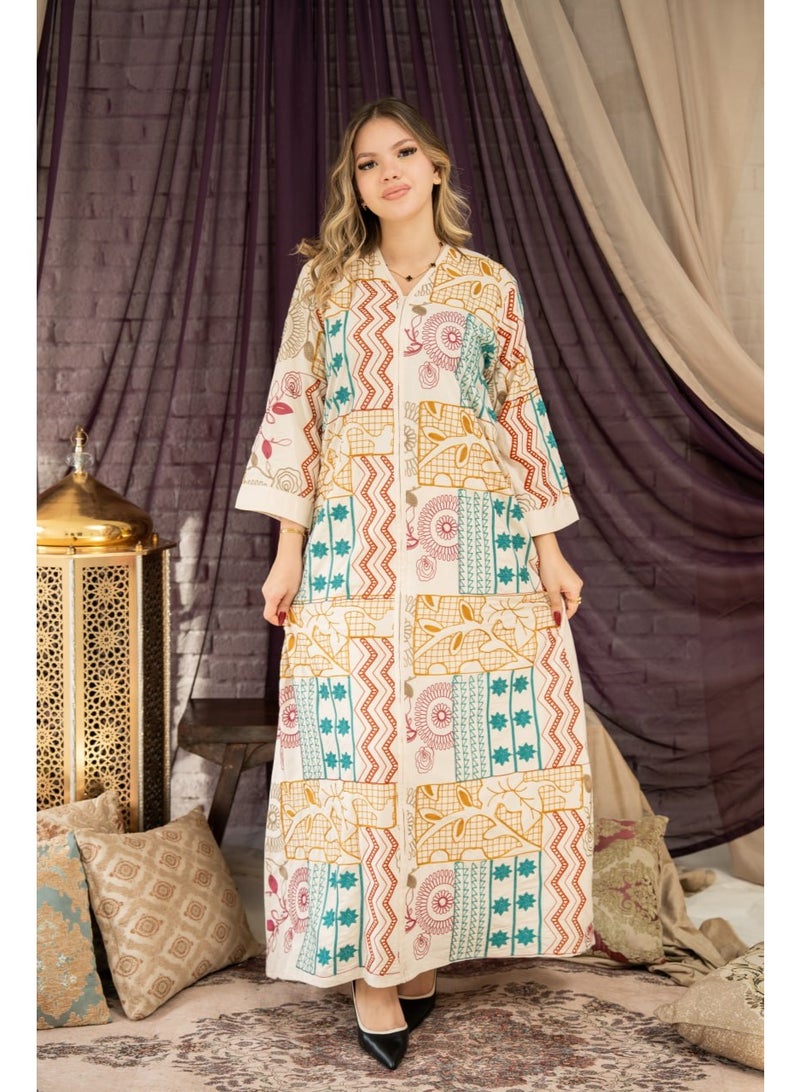 AFandina Mother and daughter jalabiya set with a harmonious design and luxurious patterns for an elegant family look SM-47 - Image 5