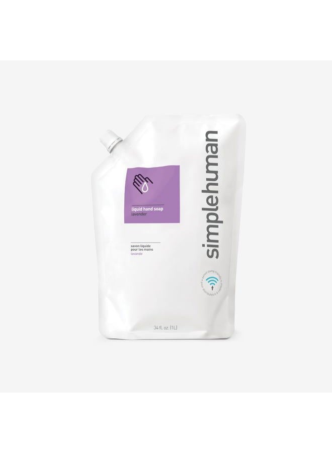 simplehuman Lavender Moisturizing Liquid Hand Soap Refill Pouch, 34 Fl. Oz. (Pack of 3) - Image 2