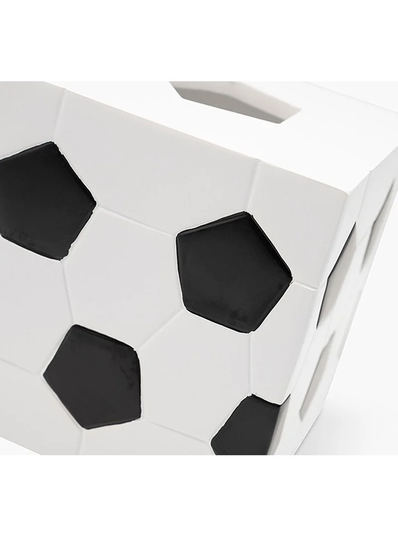 2XL Home Football Tissue Box 15x15x15cm Black/White
