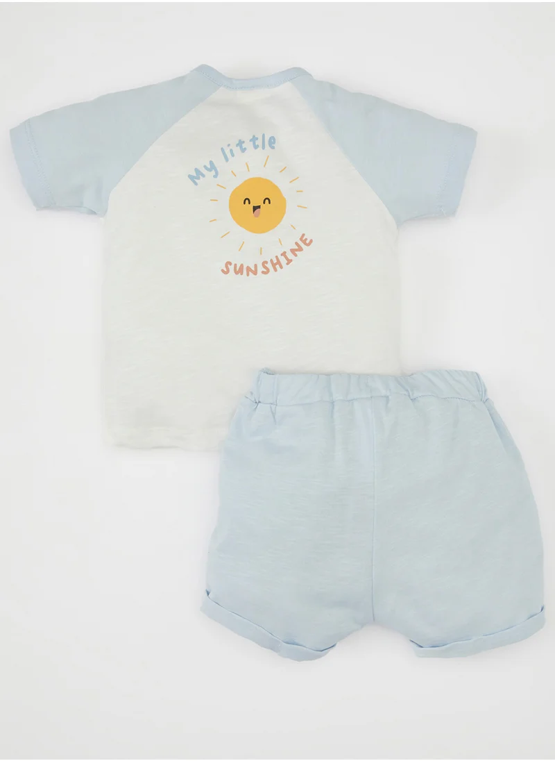 ديفاكتو Short Sleeve T-Shirt And Shorts Cotton 2-Piece Set