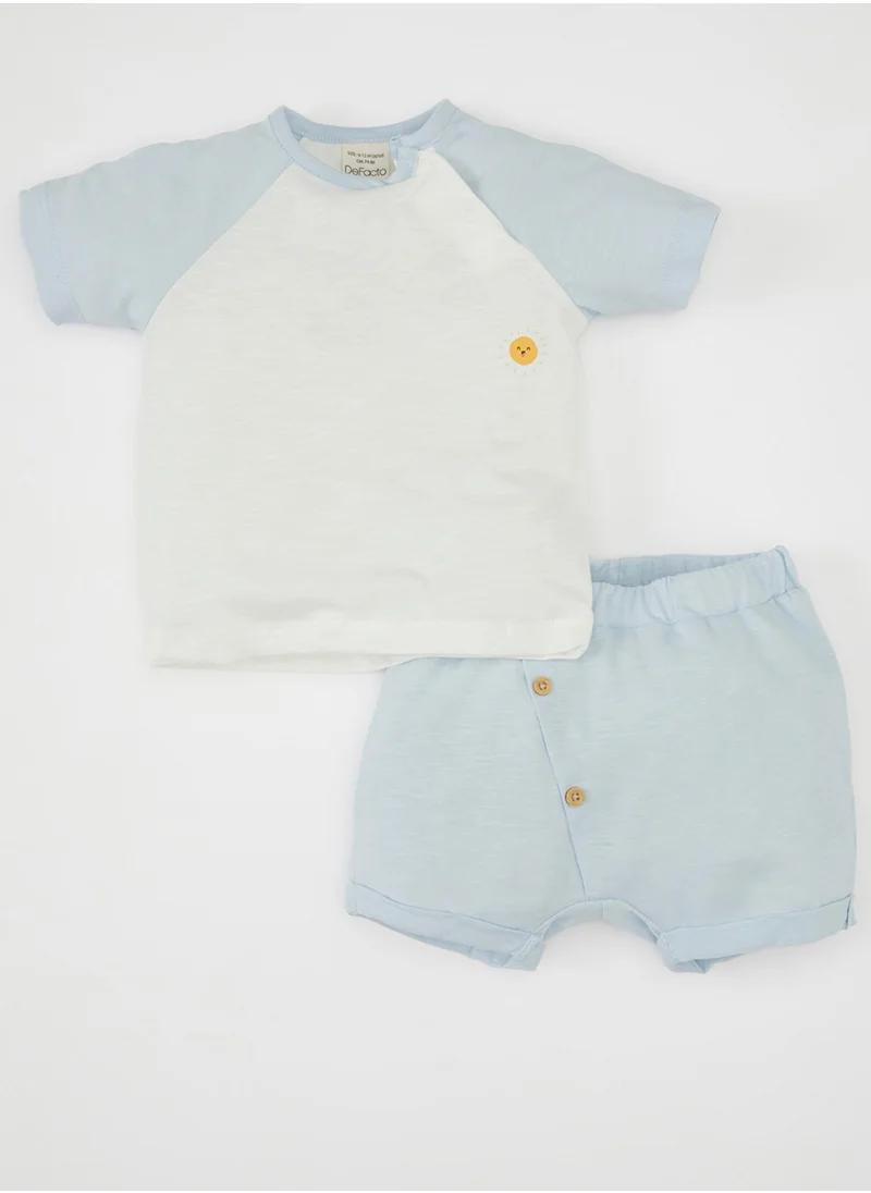 ديفاكتو Short Sleeve T-Shirt And Shorts Cotton 2-Piece Set