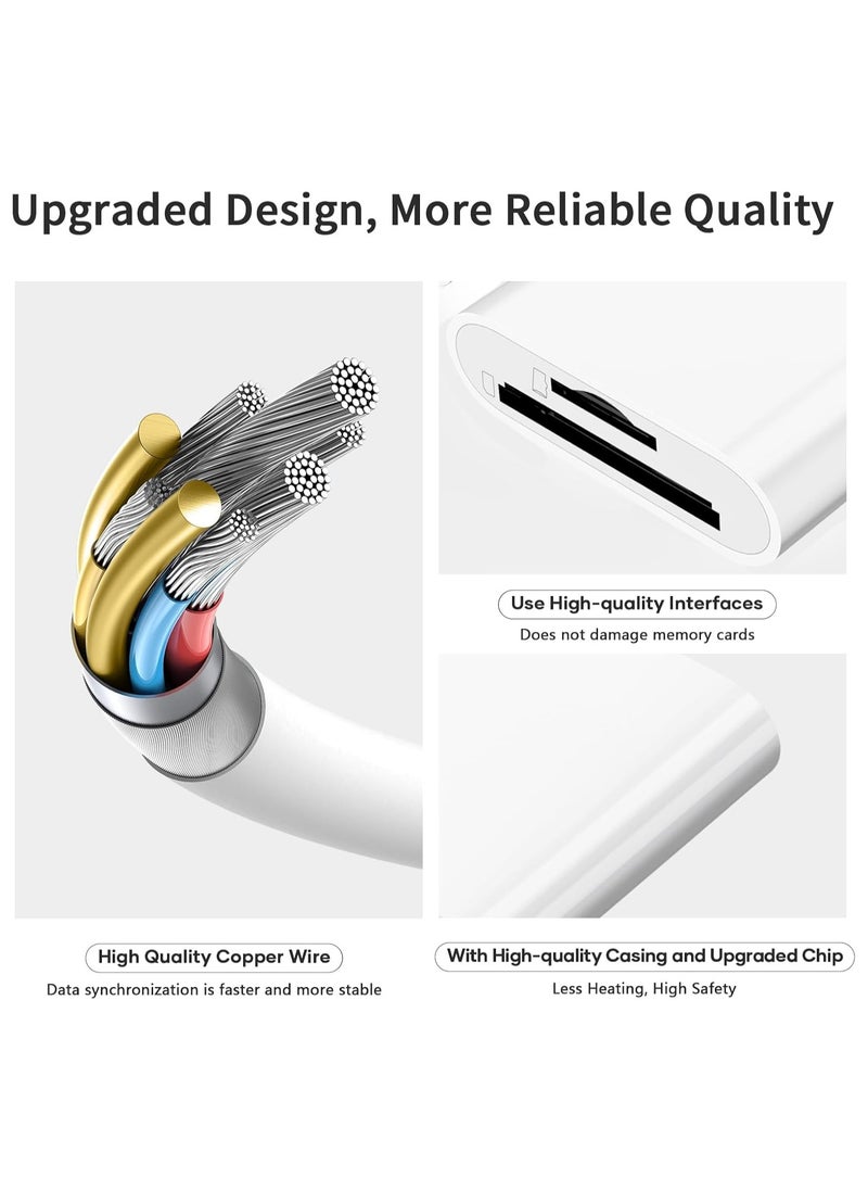 FLOWING - SD Card Reader for iPhone iPad Camera,Dual Card Slot Memory Card Reader Supports SD and TF Card Trail Camera Viewer Sd Card Adapter Portable Micro Sd Card Reader No Application Required Plug and Play - Image 1