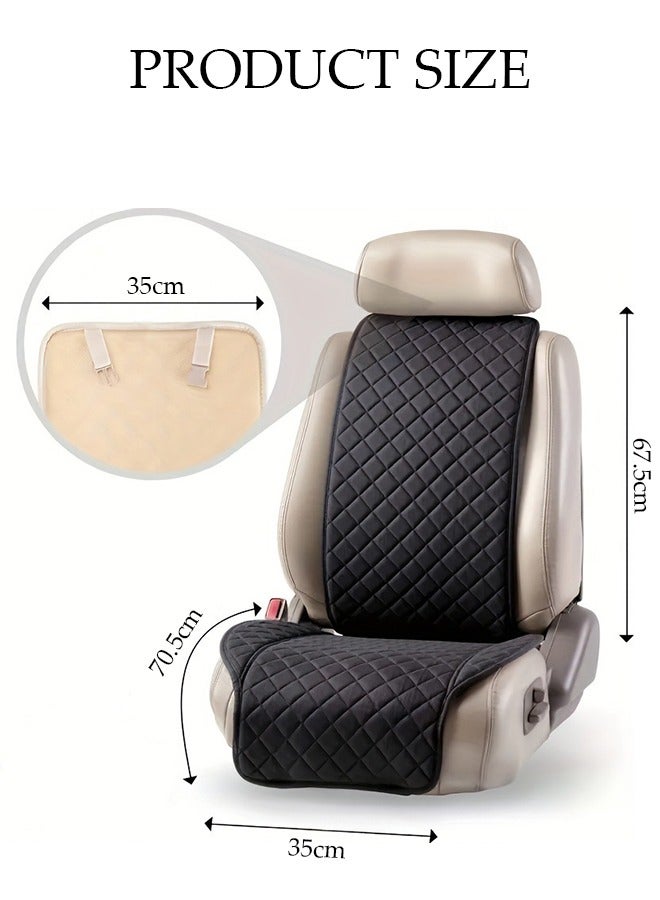 DUNISO Car Seat Covers, Breathable Linen Car Seat Cushion Protectors, Thickened Memory Foam Seat Cushions With Back Support, Washable And Adjustable For Suv, Cars And Vans, Black - Image 2