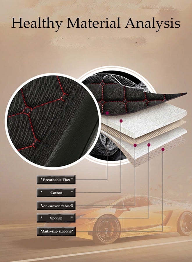DUNISO Car Seat Covers, Breathable Linen Car Seat Cushion Protectors, Thickened Memory Foam Seat Cushions With Back Support, Washable And Adjustable For Suv, Cars And Vans, Black - Image 3