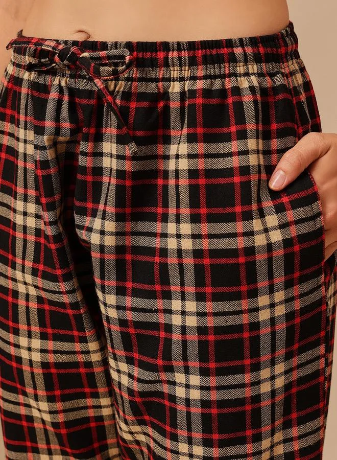 Clovia Women Plaid Checkered Pyjama Bottoms