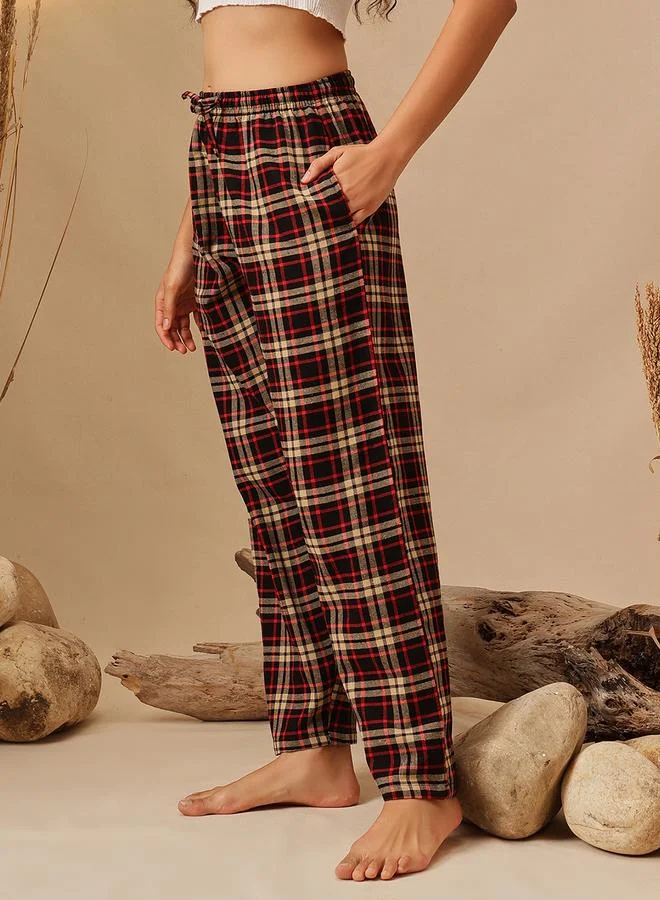 Clovia Women Plaid Checkered Pyjama Bottoms