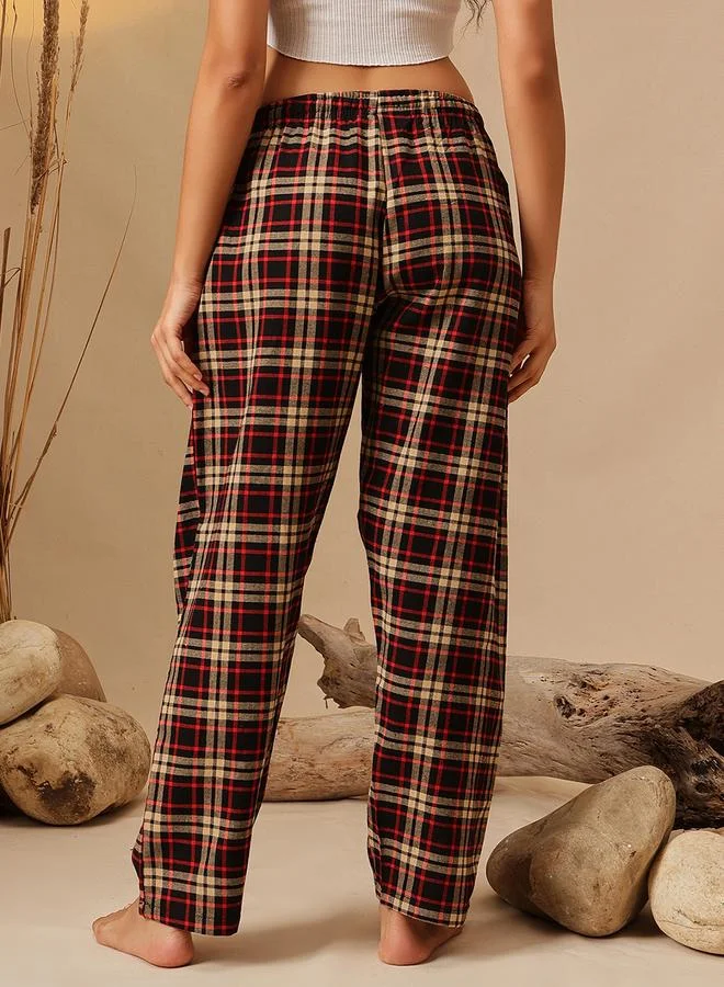 Clovia Women Plaid Checkered Pyjama Bottoms