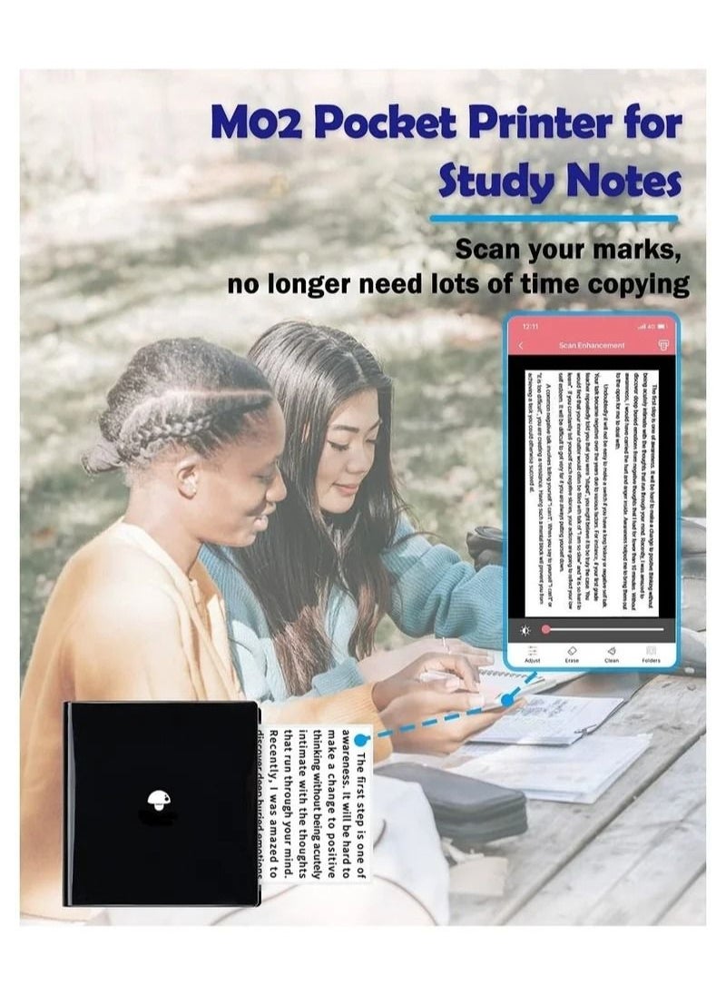 phomemo Portable Printer M02 Pocket Printer, Mini Bluetooth Wireless Portable Thermal Printer for Study Notes, Journal, Fun, Work  - Image 5