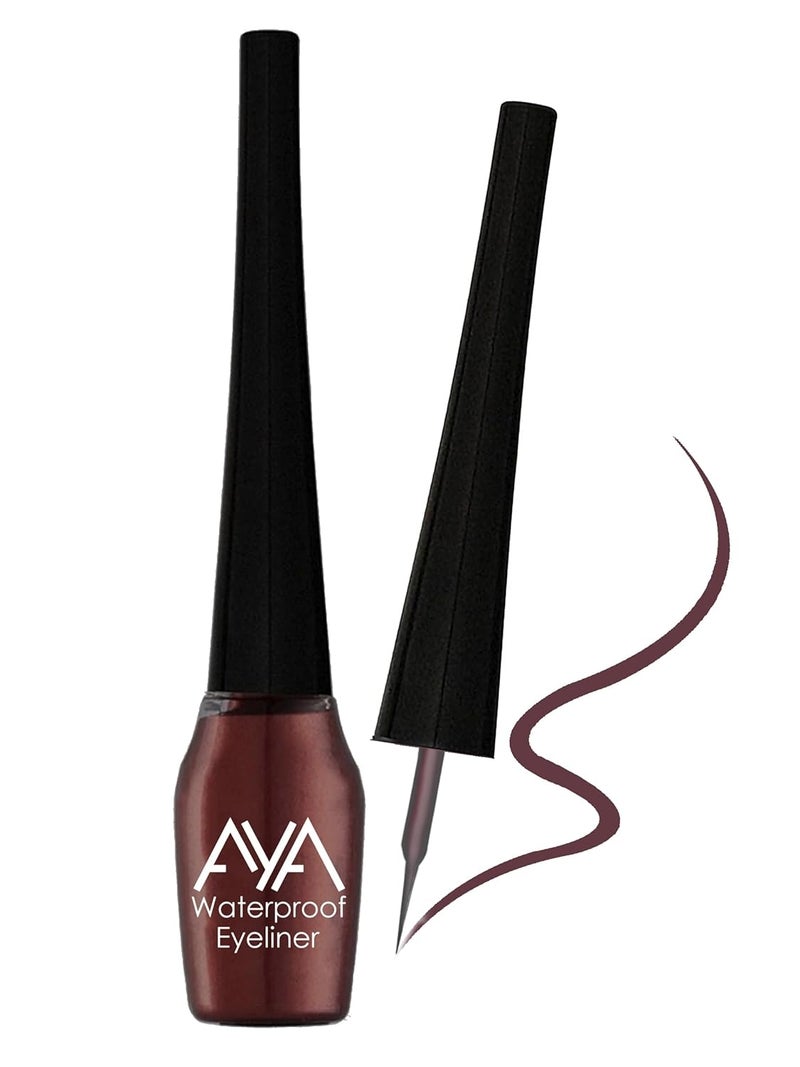 AYA  Waterproof Eyeliner Quick Drying Smudge proof Long Lasting  Waterproof Liquid Color Eyeliner for Eye Makeup Brown 5 ML - Image 1