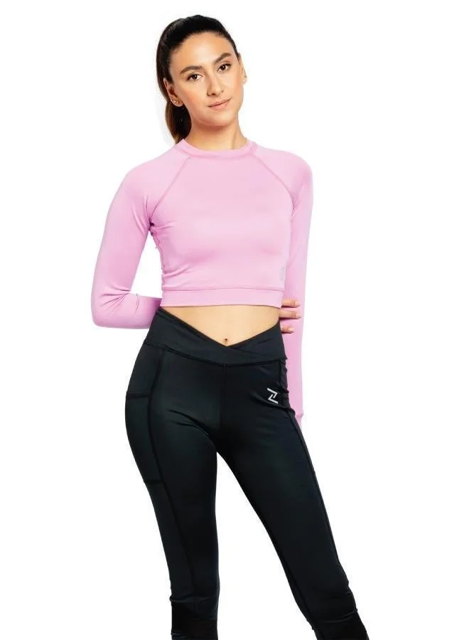 ZAECY Women's Full-Sleeve Crop Top
