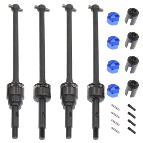 Treehobby 4Pcs Treehobby Steel Front Rear Drive Shaft CVD Driveshaft Dogbone Shafts Compatible with 110 Traxxas Slash 4X4 Rustler VXL 4x4 Stampede Hoss VXL 4X4 2WD RC Car - Image 1