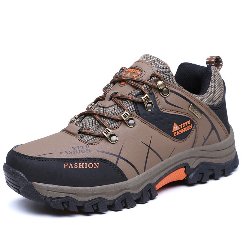 Cross-border plus size hiking shoes mens shoes spring new low-top outdoor sports casual shoes non-slip hiking shoes plus size 47 8517 brown