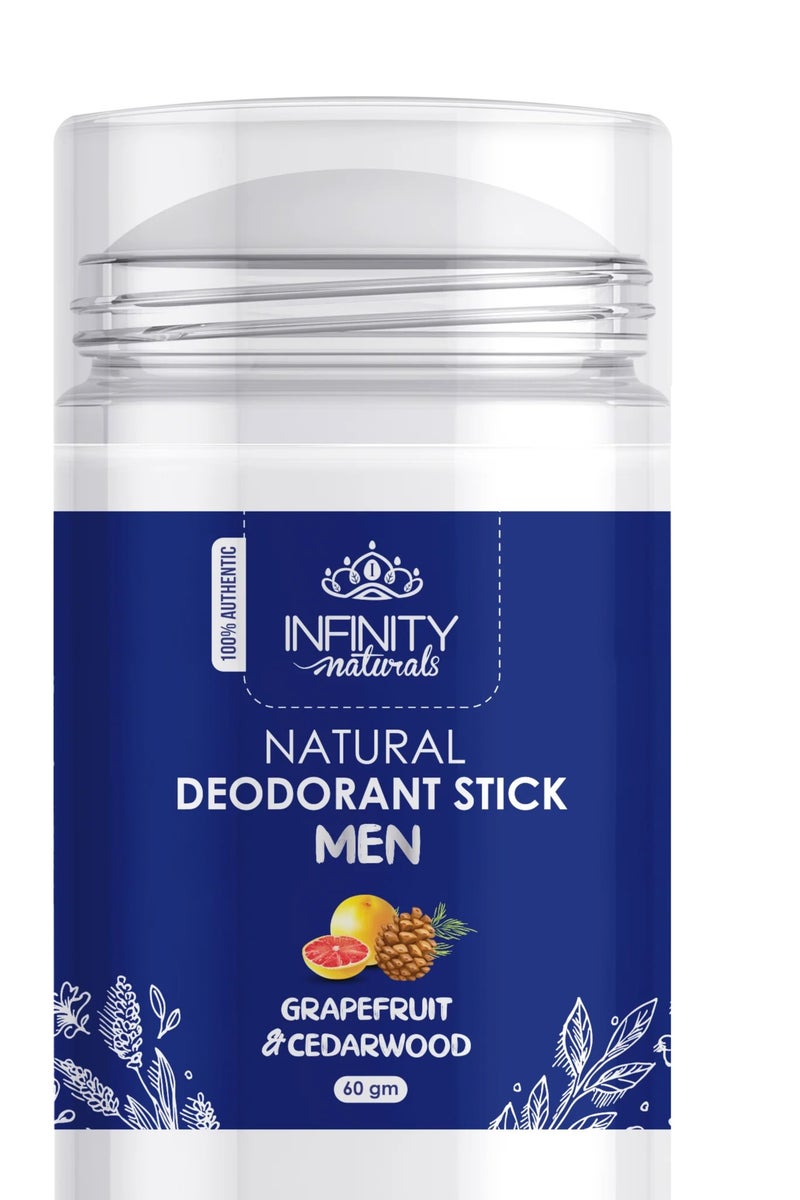 Infinity Natural Deodorant Stick Grapefruit & Cedarwood for Men