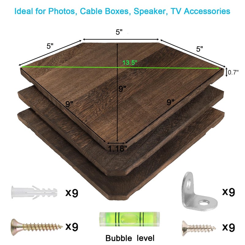 Joiishom Wood Corner Wall Shelves Set of 2, Solid Wood Corner Floating Shelves for Wall, Round End Wall Mounted Floating Corner Shelf for Bedroom, Living Room and Kitchen. (Brown-10 inch) - Image 5