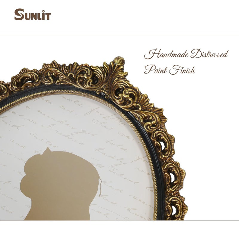 Sunlit Vintage Picture Frame 8x10 Inch  Oval Antique Photo Frames with Glass Front  Luxury Photo Display  Tabletop Wall Hanging  Gift Ideas  Gold and Black - Image 5