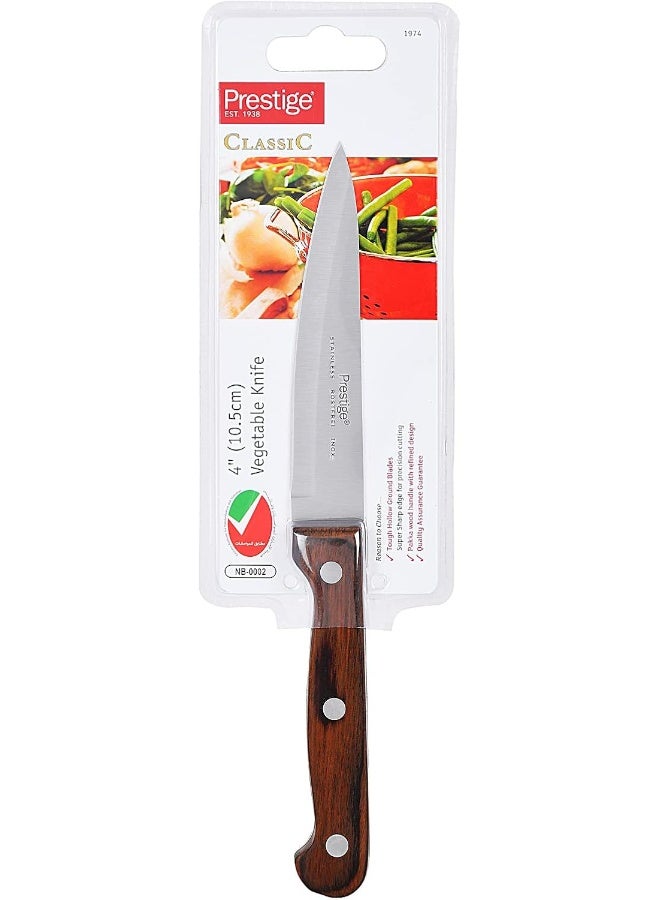 Prestige Fackelmann Prestige Vegetable Knife, Pr1974 Silver/Brown 10.5cm - Image 1