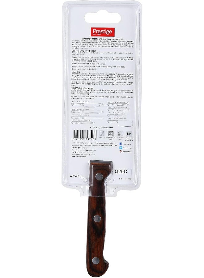 Prestige Fackelmann Prestige Vegetable Knife, Pr1974 Silver/Brown 10.5cm - Image 2