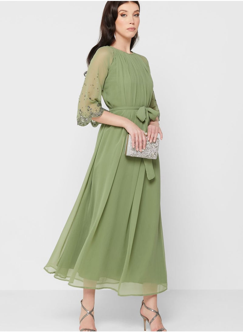 Khizana Embellished Sleeve A-Line Dress  - Image 1