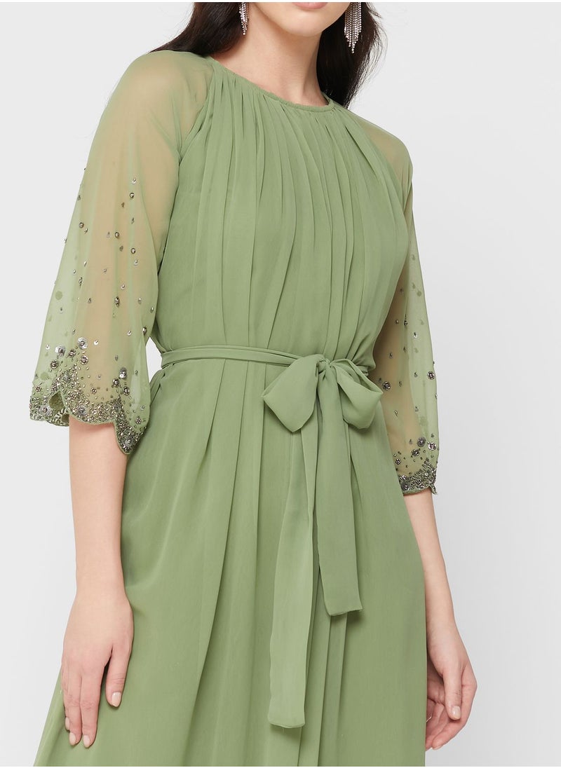 Khizana Embellished Sleeve A-Line Dress  - Image 3