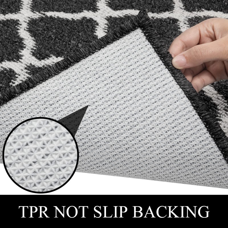 SHACOS Large Door Mats 36"x59" Indoor Washable Rug Non Slip Water Absorbent Entryway Rug Doormat Foyer Floor Mat for Home Garage Kitchen, Black - Image 3