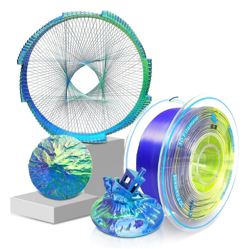 3D Printer Filament 1KG Silk Triple Color PLA - 0.03mm Diameter Tolerance Vacuum Sealed for FDM 3D Printers and 3D Pens - Image 5