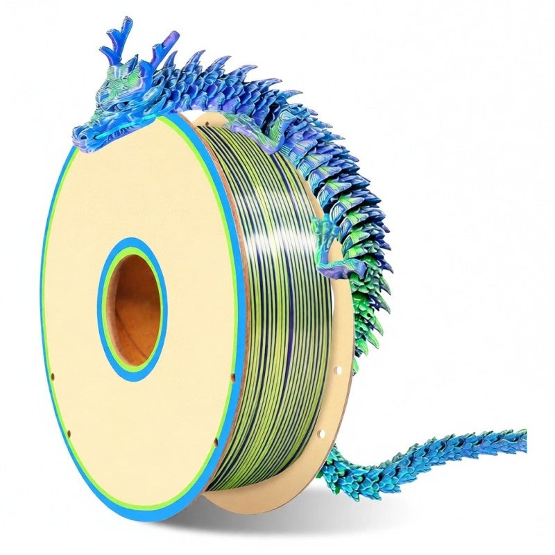 3D Printer Filament 1KG Silk Triple Color PLA - 0.03mm Diameter Tolerance Vacuum Sealed for FDM 3D Printers and 3D Pens - Image 1