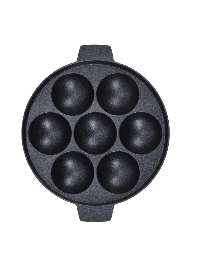 Royalford 7 Pits Aluminum Appam Maker Black - Image 1