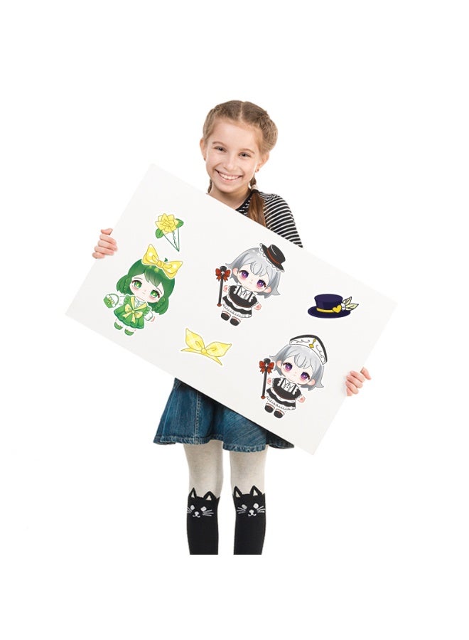 VTERLY 8 - Pack Cute Cartoon Stickers Set, DIY Dress - up Doll Stickers for Kids Crafts, Scrapbooking, Journaling & Decorations - Image 3