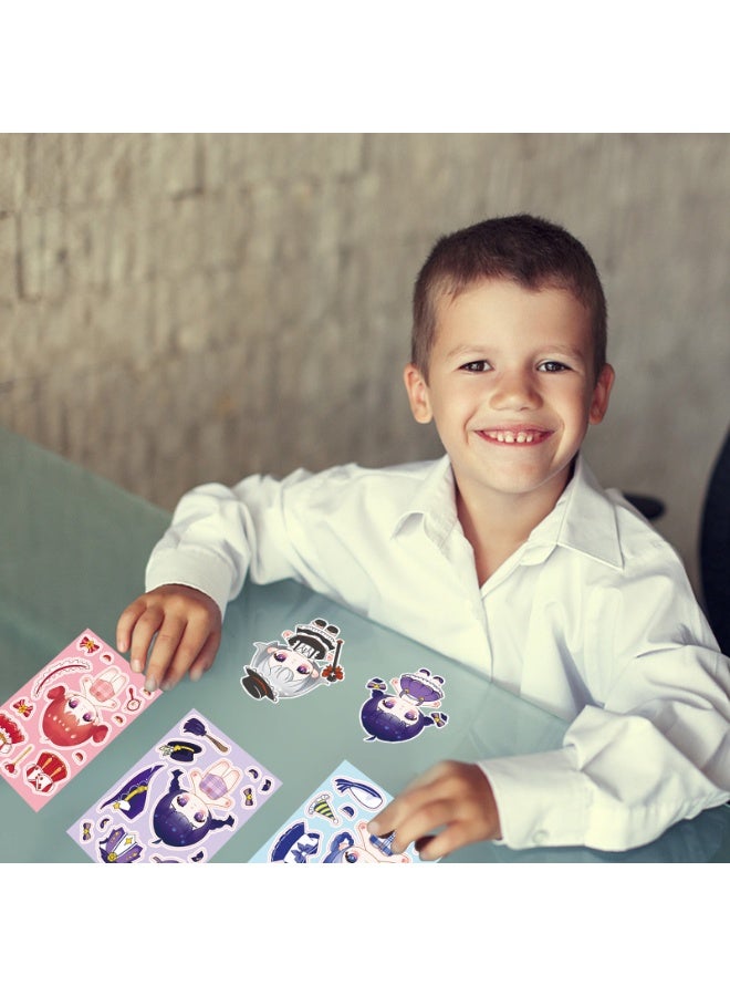 VTERLY 8 - Pack Cute Cartoon Stickers Set, DIY Dress - up Doll Stickers for Kids Crafts, Scrapbooking, Journaling & Decorations - Image 4