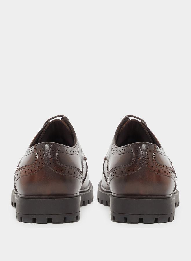 Styli Styli Plain Wingtip Lace-Up Brogue Shoes  - Image 4