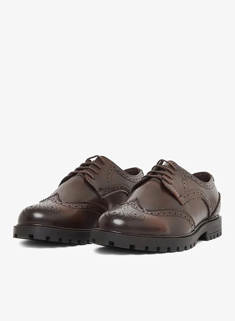 Styli Plain Wingtip Lace-Up Brogue Shoes