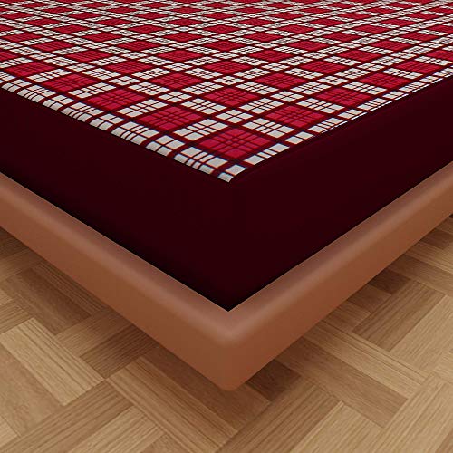 Lithara Water Proof Terry Cloth Printed Mattress Protector 78x48 Inch for Single Bed | Water Resistant Fitted Mattress Cover (Maroon_Pack of 1) - Image 3