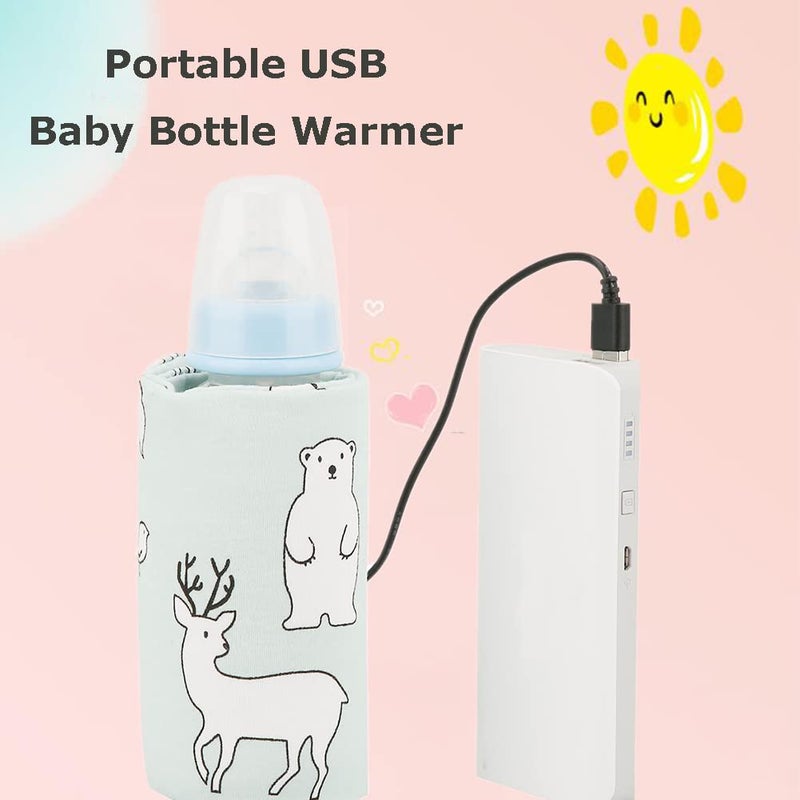 Hilitand Portable Bottle Keep Warm, USB Travel Milk Heat Keeper, Baby Bottle Keep Warmer for Car Tavel, Storage Cover Insulation Thermostat(Bear) - Image 2