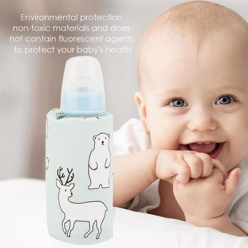 Hilitand Portable Bottle Keep Warm, USB Travel Milk Heat Keeper, Baby Bottle Keep Warmer for Car Tavel, Storage Cover Insulation Thermostat(Bear) - Image 3
