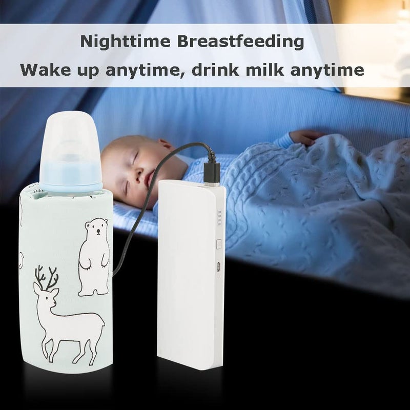 Hilitand Portable Bottle Keep Warm, USB Travel Milk Heat Keeper, Baby Bottle Keep Warmer for Car Tavel, Storage Cover Insulation Thermostat(Bear) - Image 5