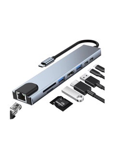 Zero USB C Hub adapter  8 in 1 USB C Dongle with 4K@60Hz HDMI, RJ45 Ethernet, 100W PD, SD/TF Card Reader, 2 USB Ports, USB Type C Hub for MacBook Pro Air M1  - Image 1