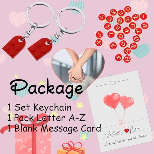 Smilelife Personalized Brick Matching Heart Keychains - Gifts for Mom, Dad, Couple, Boyfriend, Girlfriend, Lovers (Red) - Image 3